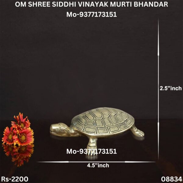 A Pure Brass Decoretive Tortoise For Use in Home/Office Decor.