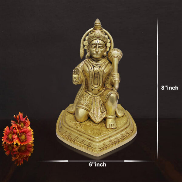 Brass Lord hanuman Ji Idol For Home Decor Office Pooja Room