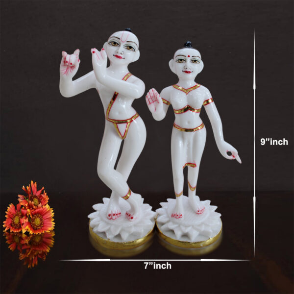 Divine Dust Marble Radha Krishna Idol for Pooja, Home Decor, Temple , Office and Gifting