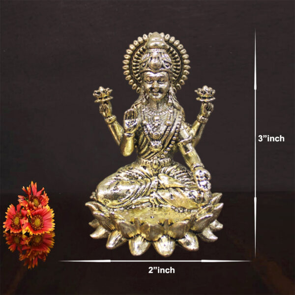 A Pure Brass Laxmi Mata Idol for Wealth, Prosperity, Pooja, Home Decor, Blessings, Spiritual Energy, Vastu, Divine Grace, and Harmony