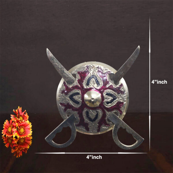 Brass Dhal Talwar Wall Showpiece | Vintage Sword & Shield Wall Mount Hangings - For Home, Living Room, Wall Decor & Gifts.