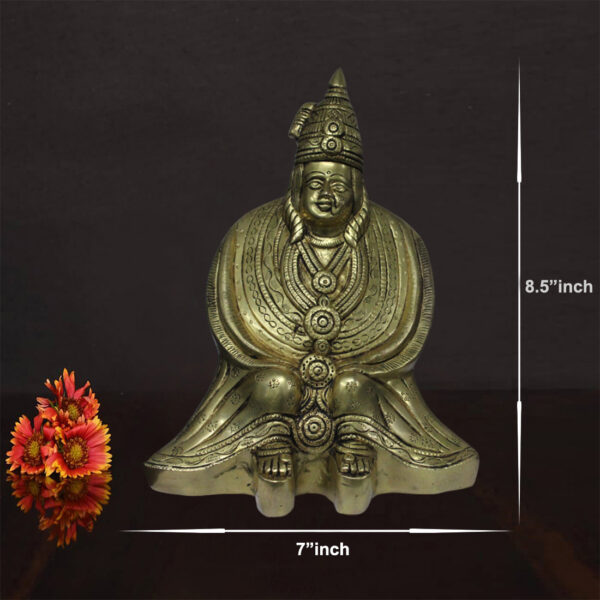 A Pure Brass Tulja Mata Idol – Divine Goddess of Power and Protection for Home, Temple, and Spiritual Blessings